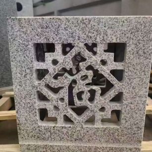 萍乡 芝麻白花岗岩镂空雕花灯笼