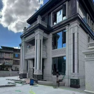 萍乡 别墅干挂，芝麻白与芝麻黑完美配合