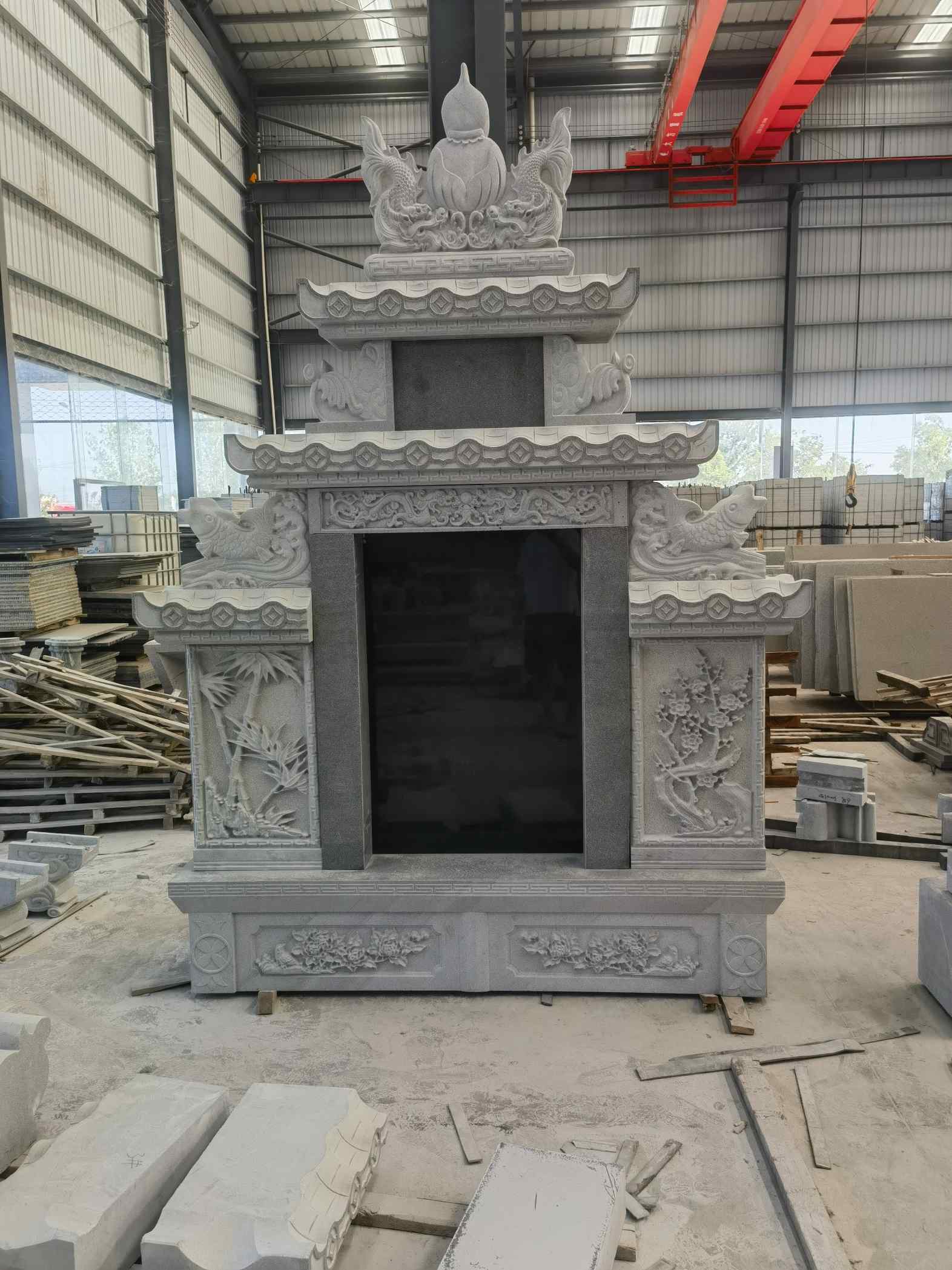 萍乡 芝麻灰高档墓碑、土墓，一套也支持定做