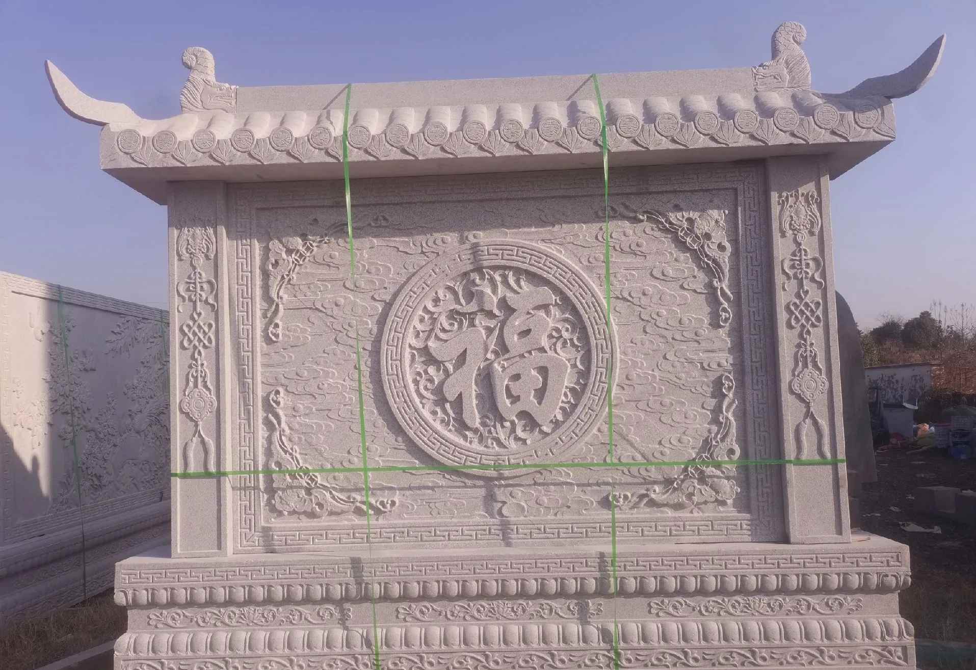 萍乡 芝麻白花岗岩屏风，照壁，影壁